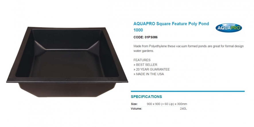 Square Feature Ponds - Tank Master