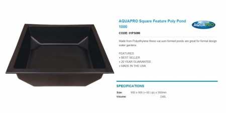 AQUAPRO Square Feature Poly Pond 1000